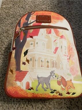 Loungefly Disney Lady and the Tramp Fall Leaves Mini Backpack